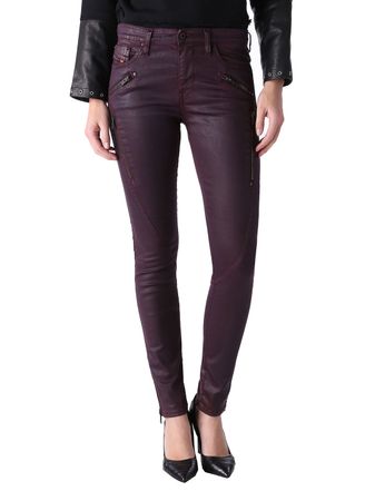 Diesel Skinzee-SP 0662E Damen Jeans Super Slim Skinny Burgundy