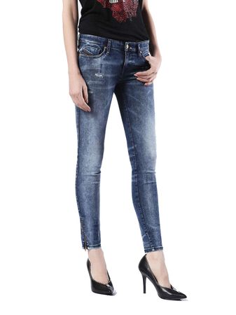 Diesel Skinzee-Low-Zip 0674K Damen Jeans Hose Skinny Super Slim