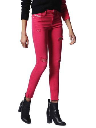 Diesel Skinzee 084EX Stretch Damen Jeans Hose Skinny Pink