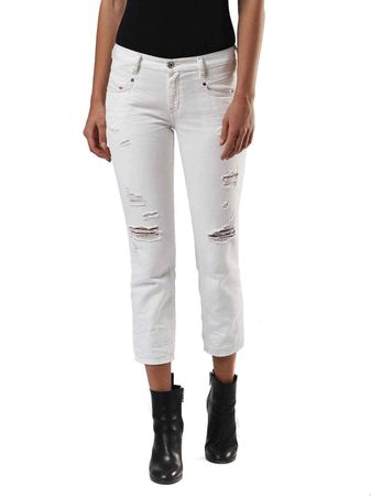 Diesel Belthy-Ankle 0680K Damen Jeans Hose Slim Straight