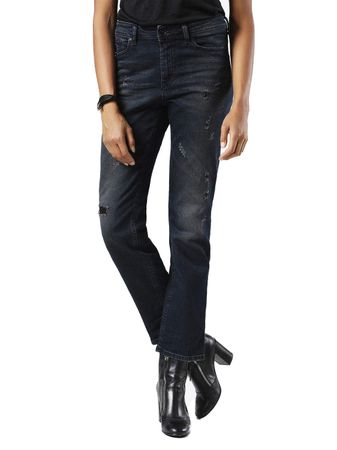 Diesel Reen 0677K Destroyed Damen Jeans Hose Slim Straight