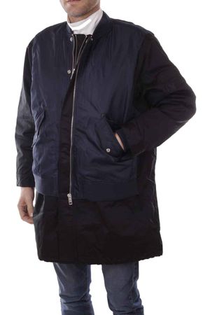 Diesel W-Parkbomb Giacca Herren Parka Blau