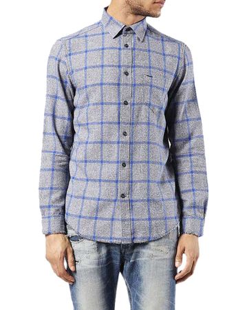 Diesel S-Tas Shirt Herren Hemd Karohemd Langarm