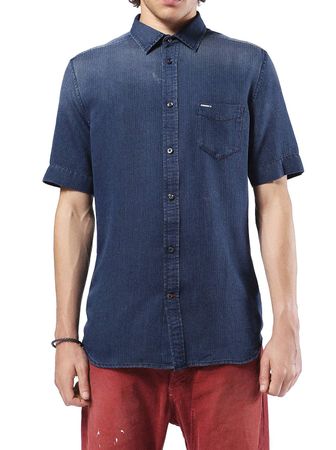 Diesel S-Bush CAMICIA Herren Hemd Blau