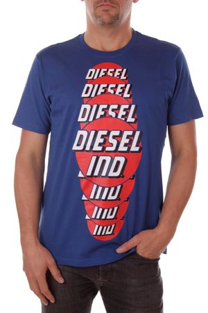 Diesel T-Palagia Herren T-Shirt Rundhals Kurzarm Blau