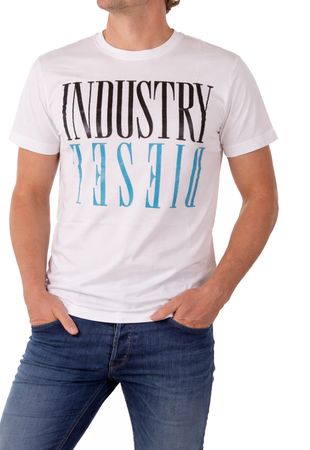 Diesel T-Diego-MY Herren T-Shirt Rundhals Kurzarm Weiß