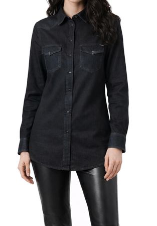 Diesel DE-Sovar 0678F Shirt Damen Bluse Denim Langarm