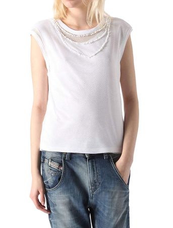Diesel T-Electa Maglietta Damen Shirt Weiß