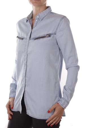 Diesel C-Sovita Camicia Damen Bluse Langarm Denim