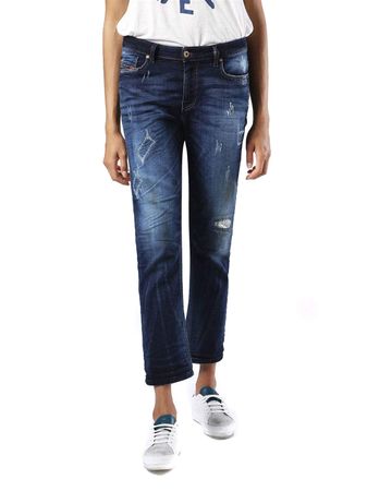 Diesel Rizzo-NE 0676F Joggjeans Damen Jeans Slim Straight