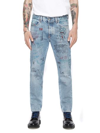 Diesel Mharky 0076K Herren Jeans Hose Regular Slim Skinny