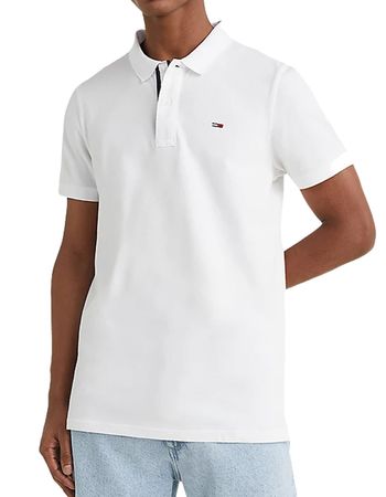 Tommy Jeans Herren Poloshirt TJM SOLID STRETCH DM0DM12219-YBR Weiß
