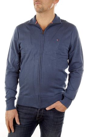 Tommy Hilfiger Herren Strickjacke ES ATLANTIC Z-THRU CF, 457 Petrol