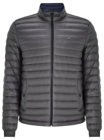 Tommy Hilfiger LW PACKABLE DOWN BOMBER Herren Daunen Jacke Leightweight Dunkelgrau