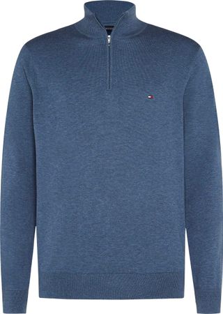 Tommy Hilfiger Herren Pullover ES-ATLANTIC ZIP MOCK Petrol