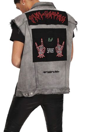 Diesel D-Vinny-B Top Jeansjacke Weste Ärmellos für Damen und Herren