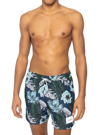 Calvin Klein Herren Badeshorts KM0KM00506-0YB Tropic Print Blue