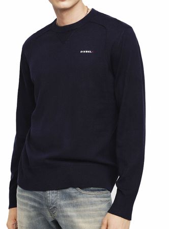 Diesel K-Laux Cashmere Pullover Herren Langarm Dunkelblau
