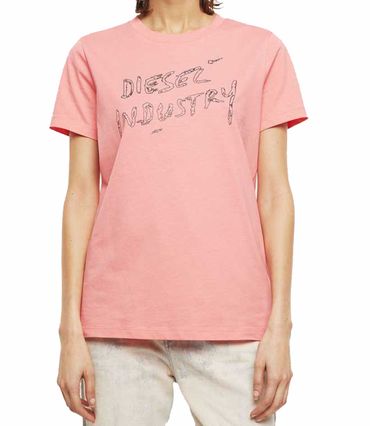 Diesel T-Sily-S7 Maglietta Damen T-Shirt Pink