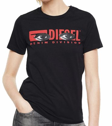 Diesel T-Sily-YD Maglietta Damen T-Shirt Schwarz