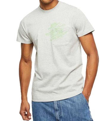 Diesel T-Worky-S1 Herren T-Shirt Rundhals Kurzarm Grau