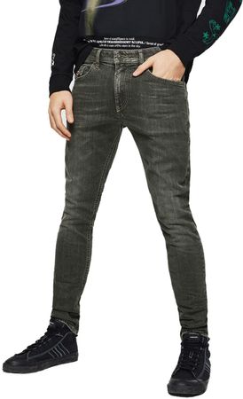 Diesel Thommer-SP 0890E Herren Jeans Hose Regular Slim Skinny Grün