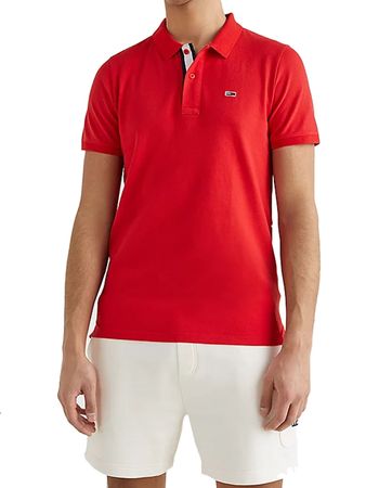 Tommy Jeans Herren Poloshirt TJM SOLID STRETCH DM0DM12219-XNL Rot