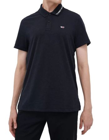 Tommy Jeans Herren Poloshirt REG JERSEY POLO DM0DM10917-BDS Schwarz