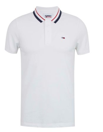 Tommy Jeans Herren Poloshirt CLASSICS TIPPED DM0DM09440-YBR Weiss