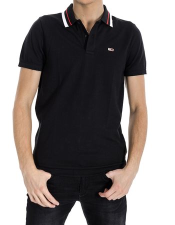 Tommy Jeans Herren Poloshirt CLASSICS TIPPED DM0DM09440-BDS Schwarz