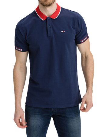 Tommy Jeans Herren Poloshirt DETAIL RIB JAQUARD DM0DM10326-C87 Dunkelblau