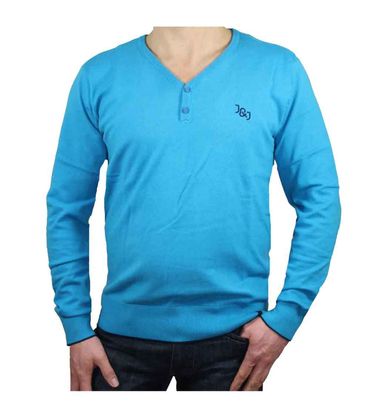 Jack & Jones Herren Pullover Sulfur Langarm V-Ausschnitt Türkis