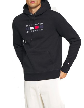 Tommy Hilfiger Herren Heavyweight Knits Four Flags Hoody Sweatshirt Desert Sky