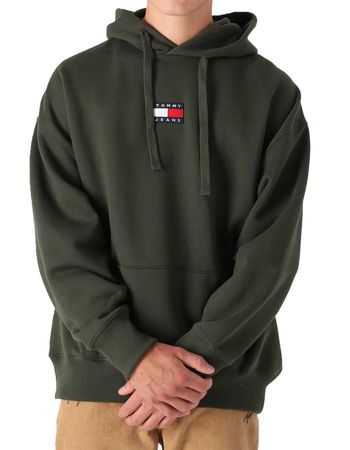 Tommy Jeans Herren TJM TOMMY BADGE HOODY Sweatshirt Dark Olive