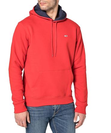 Tommy Jeans Herren TJM ESSENTIAL SCRIPT HOODIE Kapuzenpullover Deep Crimson Gr. XL