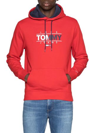 Tommy Jeans Herren TJM ESSENTIAL GRAPHIC Hoody Sweatshirt Deep Crimson