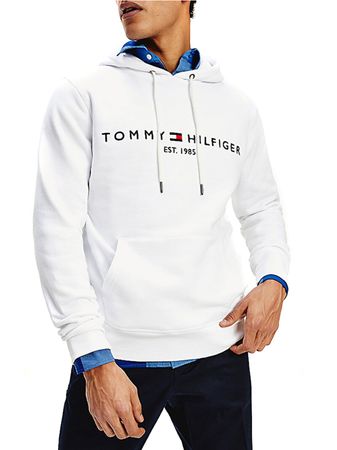 Tommy Hilfiger Herren Heavyweight Knits Tommy Logo Hoody Sweatshirt weiß