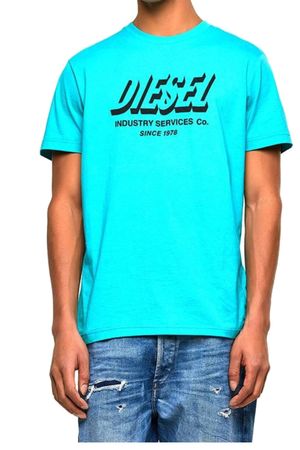 Diesel Herren T-DIEGOS-A5 T-SHIRT Rundhals Kurzarm Türkis
