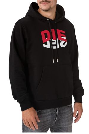 Diesel Herren S-GIRK-HOOD-N1 SWEATER Hoody Kapuzenshirt Schwarz