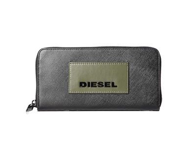 Diesel Men's 24 Zip Long Bifold with Zipper Wallet Schwarz 1022-631