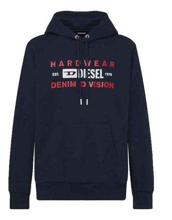 Diesel S-Girk-Hood L20 Herren Sweatshirt Hoody Kapuzenshirt Dunkelblau