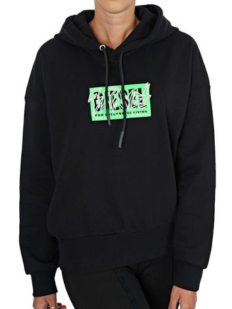 Diesel Damen F-MAGDALENA-E1 Hoody Kapuzenshirt Schwarz
