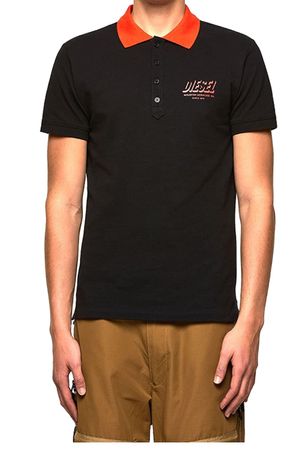 Diesel Herren "T-RANDY-NEW-A1 MAGLIETTA" Poloshirt Kurzarm Schwarz