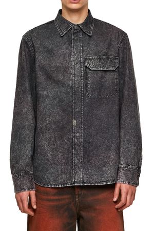 Diesel "D-WRAPP-SP CAMICIA" Herren Denim Hemd Schwarz