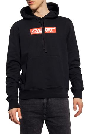 Diesel "S-GINN-HOOD-HS1 FELPA" Herren Hoody Kapuzenpullover Sweatshirt Schwarz
