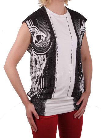 Diesel Damen Top Minikleid Cypol Vestito Weiß / Schwarz