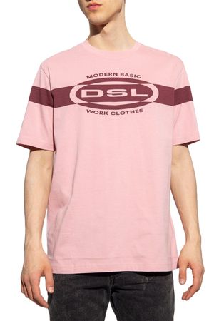 Diesel "T-JUST-HS1" Herren T-Shirt Rundhals Kurzarm Rosa