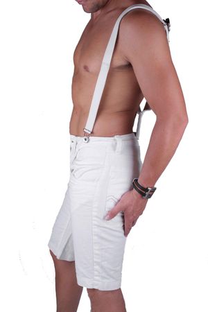 Energie Herren Bermuda Short + Träger Flypharrell Weiß Gr. W28 #102