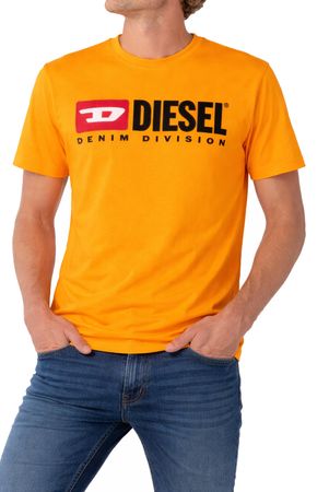 Diesel T-Diego-Division Herren T-Shirt Rundhals Kurzarm Gelb