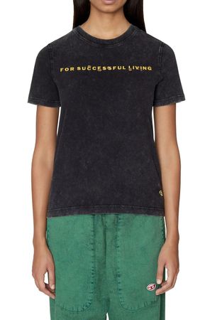 Diesel "T-Reg-E4 Maglietta" Damen T-Shirt Schwarz 900